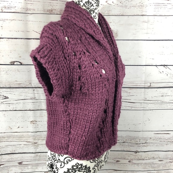 Handmade Rowan Chunky Knit Wool & Silk Cardigan Sweater S - Picture 5 of 9